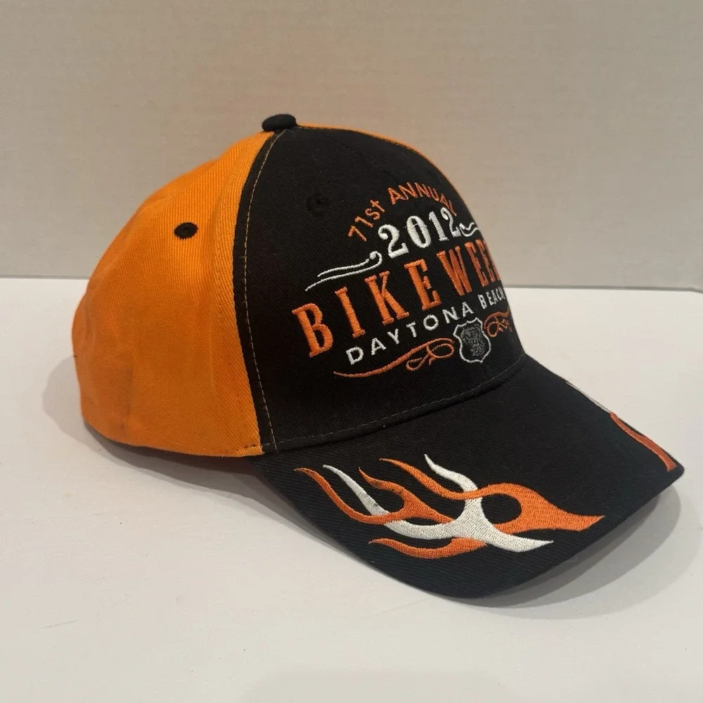 71st Annual Bike Week Daytona Beach 2012 Men Brown Orange Adj‎ Strapback Cap Hat